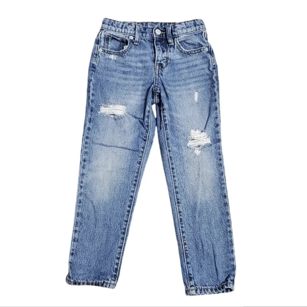 Old Navy Kids Girl's High Rise O.G. Straight Distressed Jeans 7